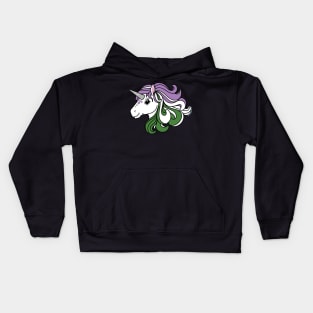 Rainbow Unicorn, Genderqueer Pride Kids Hoodie